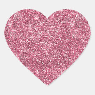 Sticker Cœur Parties scintillant rose Faux