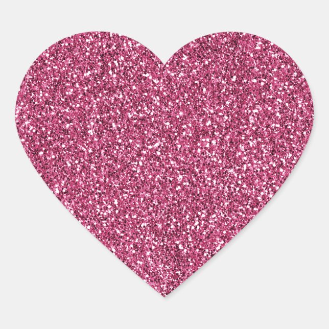 Sticker Cœur Parties scintillant rose fille (Devant)