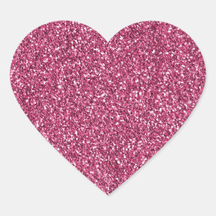 Sticker Cœur Parties scintillant rose fille