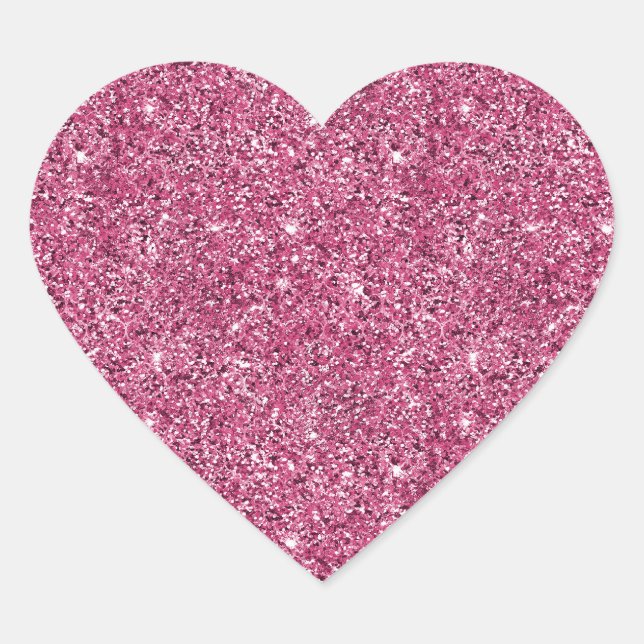 Sticker Cœur Parties scintillant rose fille (Devant)