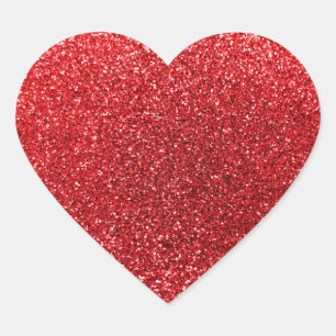 Sticker Cœur Parties scintillant rouge