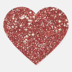 Sticker Cœur Parties scintillant rouge Faux Texture look design