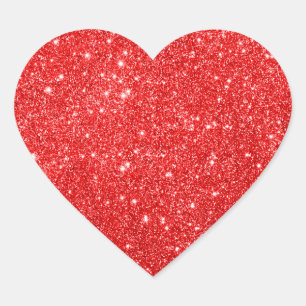 Sticker Cœur Parties scintillant rouge fille