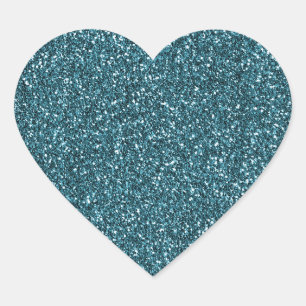 Sticker Cœur Parties scintillant turquoise Glitzy Glam Sparkle