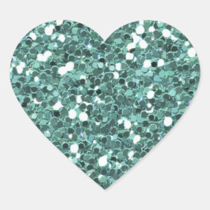 Sticker Cœur PARTIES SCINTILLANT turquoise LUMIÈRE FORME COULEU