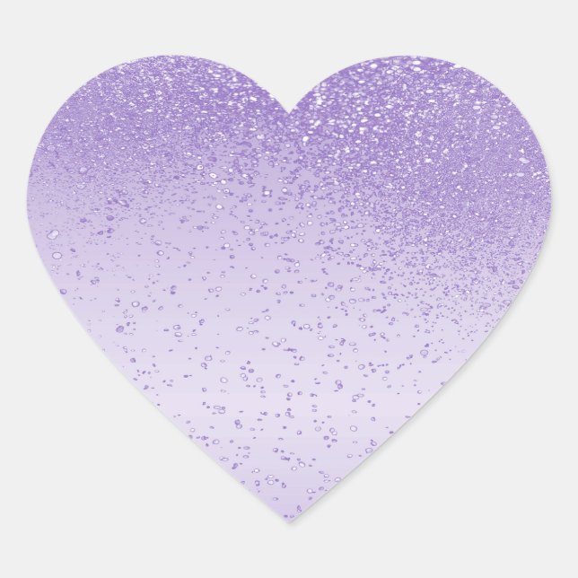 Sticker Cœur Parties scintillant violet de lavande (Devant)