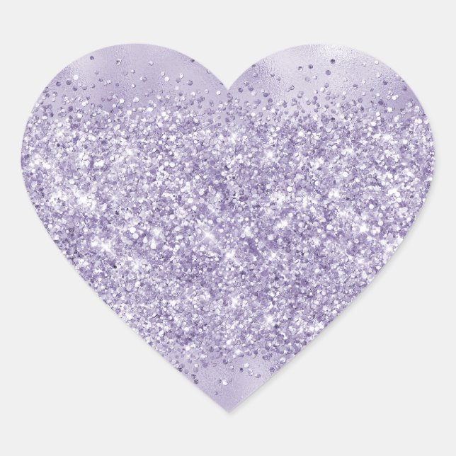 Sticker Cœur Parties scintillant violette brillante (Devant)