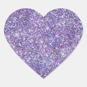Sticker Cœur Parties scintillant violette Étincelle Confetti