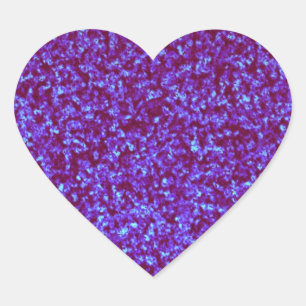 Sticker Cœur Parties scintillantes bleues turquoises pourpres