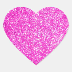 Sticker Cœur Parties scintillantes roses
