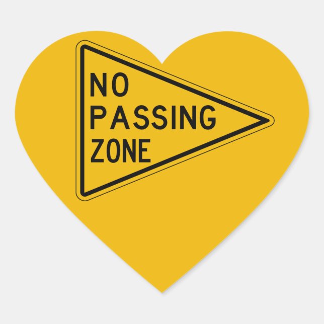 Sticker Cœur Pas de zone de passage, Signal d'avertissement de  (Devant)