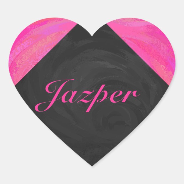 Sticker Cœur Passion rose personnalisée (Devant)