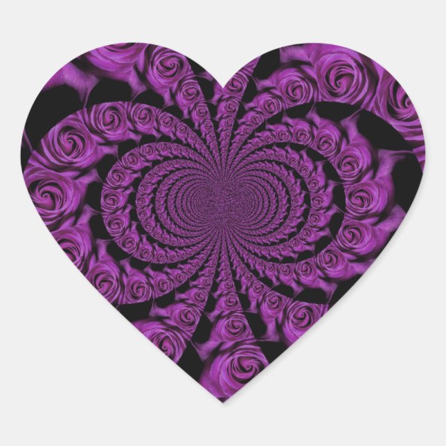 Sticker Cœur Passion violette : Royal Romance Roses (Devant)
