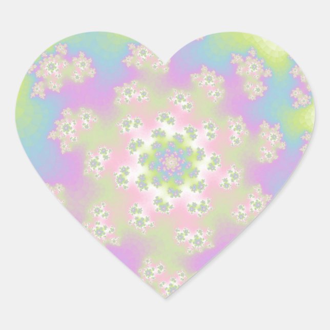 Sticker Cœur Pastel Floral Sprinkings (Devant)