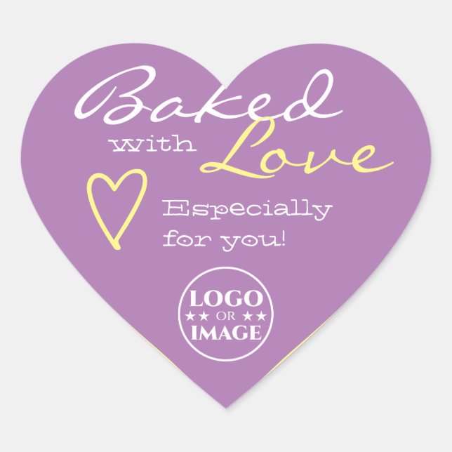 Sticker Cœur Pastel Lilac Lavender Simple Made Love Heart Logo (Devant)