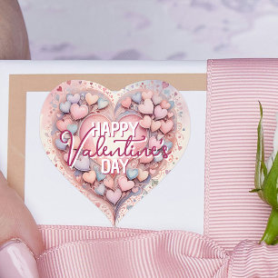 Sticker Cœur Pastel Whimsical Aquarelle Coeur Saint-Valentin