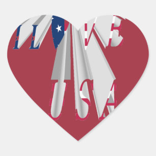 Sticker Cœur Patriotisme effarant : I Love USA Perspective Art