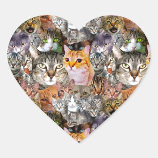 Sticker Cœur Pattern Cats