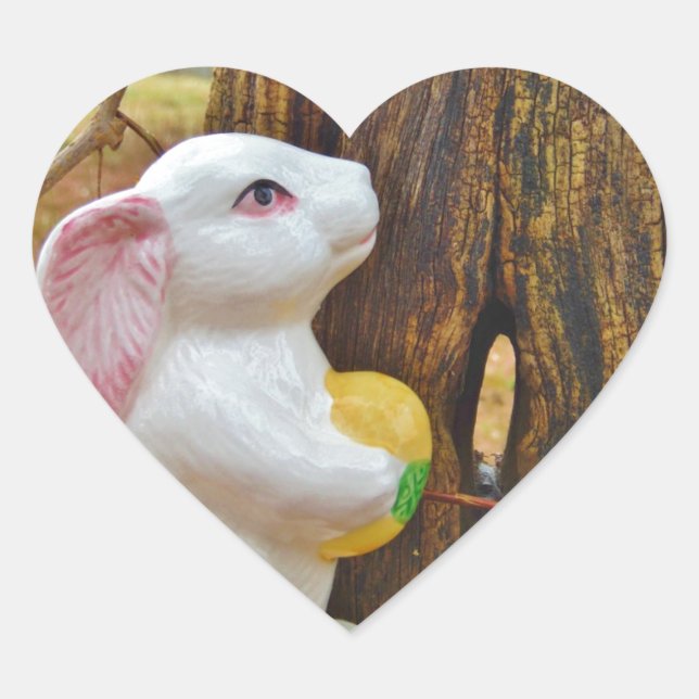 Sticker Cœur Pays Lapin de Pâques (Devant)