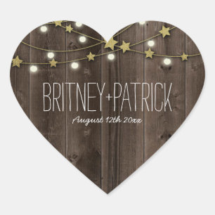 Sticker Cœur Pays Western Lights & Grange Wood Wedding Faveurs