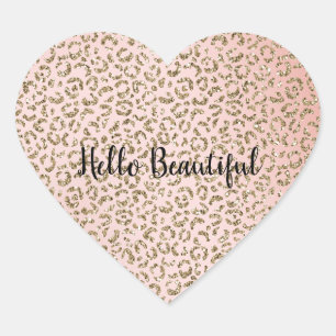 Sticker Cœur Peach Blush Parties scintillant rose Empreinte de 