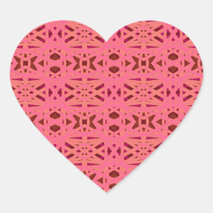 Sticker Cœur Peach Brown Art Déco Saint Valentin Cadeau Amusant
