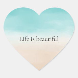 Sticker Cœur Peach Cream Aqua Ombre