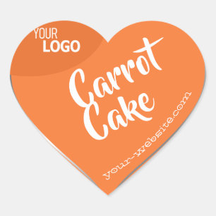 Sticker Cœur Peach Orange Silver Frame Logo Modèle Baking