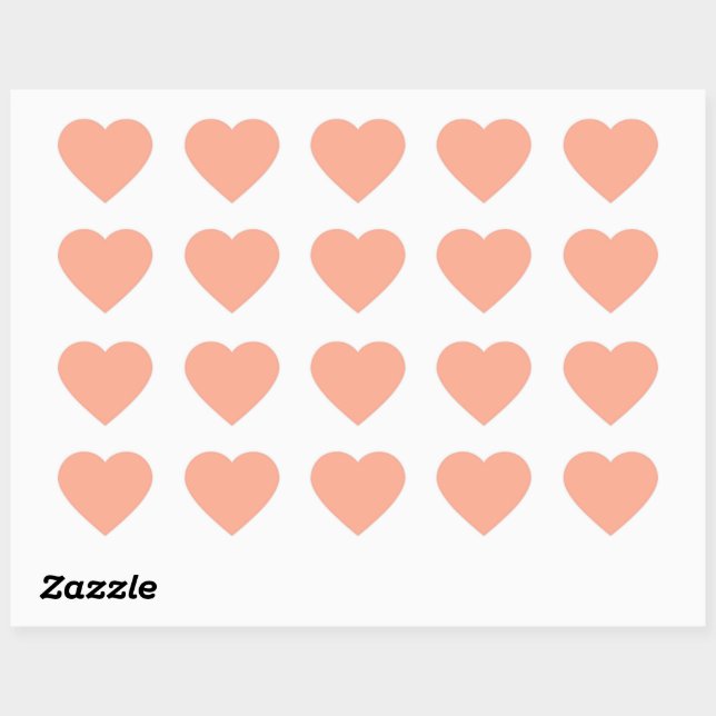 Sticker Cœur Peach Tranquillité, couleur unie, (Feuille)