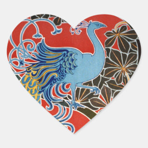 Sticker Cœur Peacock Art Nouveau Vivif