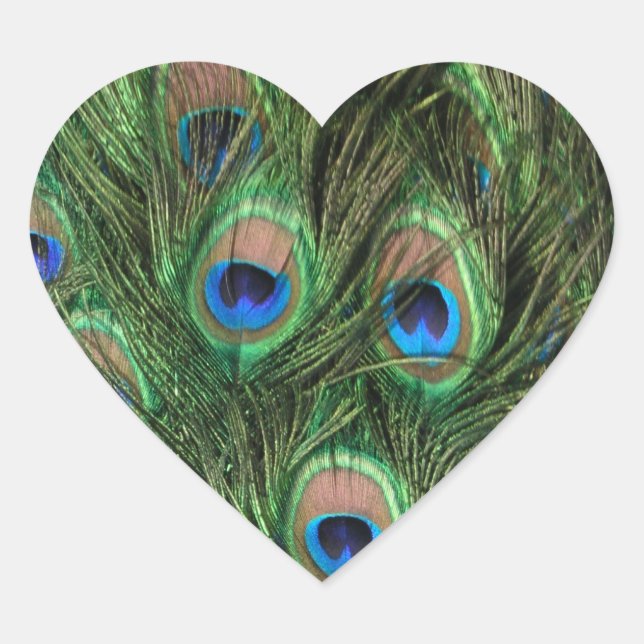 Sticker Cœur Peacock Feather Heart (Devant)