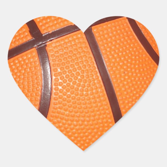 Sticker Cœur Peau de texture de gros plan du basket (Devant)