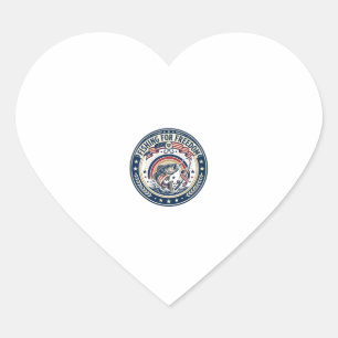 Sticker Cœur Pêche à la liberté Patriotique Loisirs Patriotique