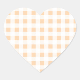 Sticker Cœur Pêche Orange et En vichy blanc