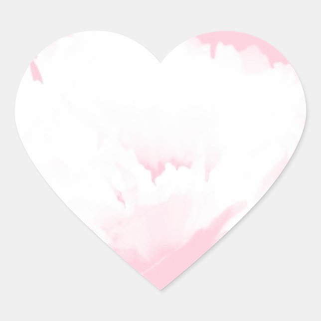 Sticker Cœur Peine blanche rose douce - Floral (Devant)