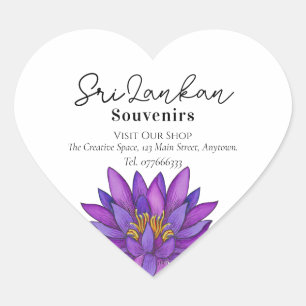Sticker Cœur Peinture de lotus du Sri Lanka