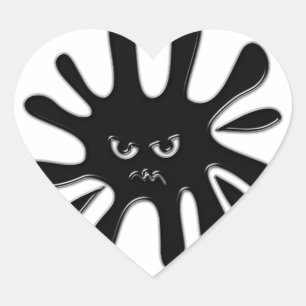 Sticker Cœur Peinture noire en colère