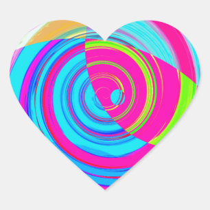Sticker Cœur Peinture spirale recréée