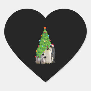 Sticker Cœur Penguin Family Christmas