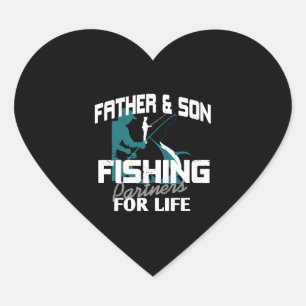 Sticker Cœur Père Fils Pêche
