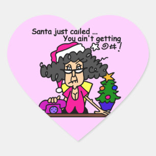 Sticker Cœur Père Noël appelée