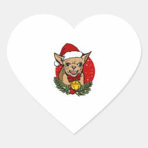 Sticker Cœur Père Noël en colère chihuahua noël classique T-shi