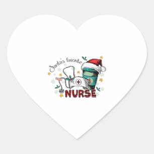 Sticker Cœur Père Noël Préférée Infirmière Noël Maman Infirmièr