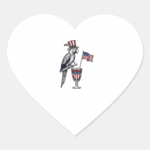 Sticker Cœur Perroquet patriotique cocktail design vectoriel vi