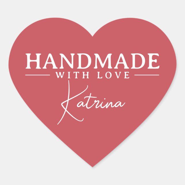 Sticker Cœur Personalized Elegant Red (Devant)