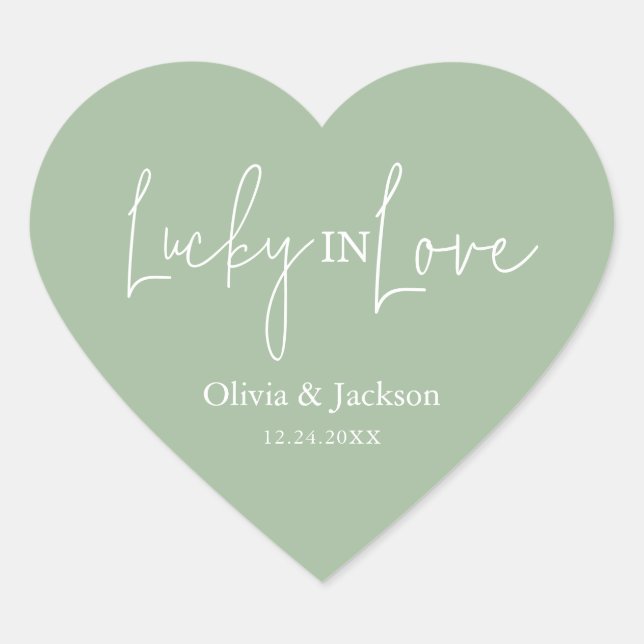 Sticker Cœur Personalized Wedding Lottery Ticket Couple Name (Devant)