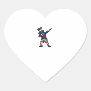 Sticker Cœur Personnage patriotique Dabbing Design vectoriel vi