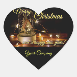 Sticker Cœur Personnalisable Joyeux Noël pour vos clients !