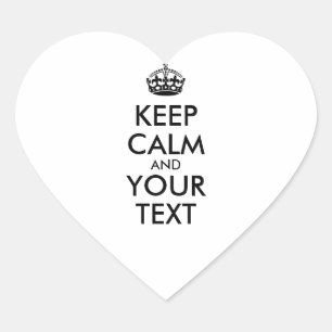 Sticker Cœur Personnalisé GARDEZ LE CALME et VOTRE TEXTE