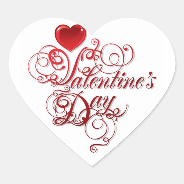 Sticker Coeur Personnalisé / Joyeux Valentines Day (Devant)